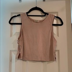 Pink Suede Cropped Top